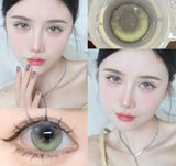 Xpoko Color Contact Lenses with Diopters Blue Graduated Colored Lenses Cosplay Color Lens Green Lenses Pink Lenses Anime Lenses