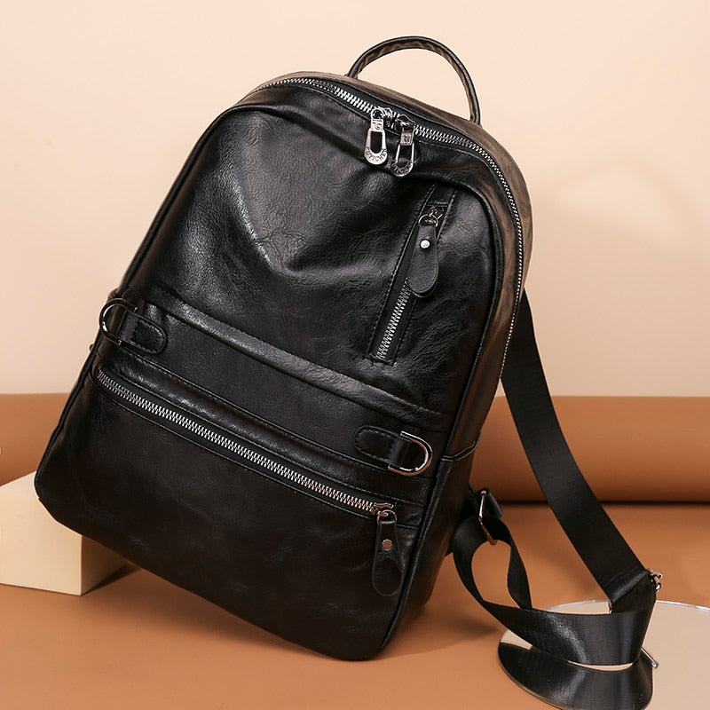 Xpoko Multifunctional Travel Bags New Vintage Women Backpack Large Capacity Student School Bag Luxury Cowhide Female Satchels Backpack
