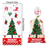 Xpoko 50Pcs Christmas Candy Bag Santa Gift Bag Christmas Decoration for Home Snowflake Present Bag Xmas Wrap Holders New Year 2024