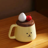 Xpoko Nordic Cute Cartoon Dog Mug Ceramic Breakfast Milk Mug with Cover Student Coffee Mug Dormitory Mug Home Decoration Accessories