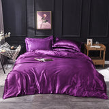 Xpoko Luxury Rayon Satin Bedding Set Duvet Cover Set Single Double King Size Bedding Kit 2pcs/3pcs/4pcs Bed Cover Bed Linen Set