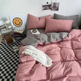 Xpoko Ins Princess Pink Heart Duvet Cover Set Pillowcase Bed Sheet Kids Girls Bedding Set Queen Twin Cute Kawaii Quilt Cover No Filler