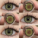 Xpoko Colored Contact Lenses 1pair Natural Eye Lens Blue Eye Lenses Brown Lenses Gray Pupils Cosmetic Green Contacts