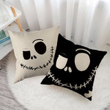 Xpoko Hollow Skull Linen Square Throw Pillow Case Decorative Cushion Cover Pillowcover for Sofa 18"X 18" Throw Pillow Covers