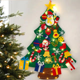 DIY Felt Christmas Tree Merry Christmas Decorations for Home 2024 Navidad Xmas Tree with Light Christmas Ornaments New Year Gift