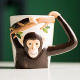 Xpoko Monkey Animal Shape Mug Mug Coffee Cup Children Cartoon Ceramic Mug Cute Pet Expression Mug Water Glass Milk Cup Mug Cool Cups