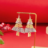 Xpoko Christmas Gifts Creative Long Legs Santa Claus Christmas Earrings for Women Cute Painting Oil Animal Elk Christmas Tree Earring New Year Jewelry