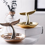 Xpoko Nordic ins ceramic gold-plated whale tail jewelry storage tray ornaments desktop finishing storage tray home decoration crafts