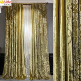 Xpoko Luxury Velour Curtains for Living Room Anti-cold Insulating Thermal Bedroom Set Tulle Blackout Hall Gold Decor Can Add Lining