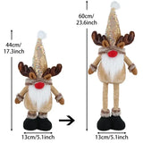 Xpoko Christmas Telescopic Faceless Doll Funny Santa Claus Elk Desktop Ornament Xmas Gift Merry Christmas Decor Happy New Year 2025