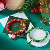 Xpoko Christmas Gifts New Trend Christmas Couple Bracelets for Women Men Handmade Beaded Santa Claus Xmas Tree Bracelet Lovers Friendship Jewelry Gift