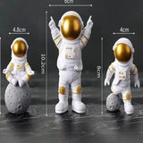 Xpoko 4 pcs Astronaut Figure Statue Figurine Spaceman Sculpture Educational Toy Desktop Home Decoration Astronaut Model For Kids Gift