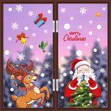 Xpoko Christmas Santa Claus Wall Sticker Cartoon Snowman Window Glass Static Stickers Merry Christmas Party Decor Happy New Year 2025