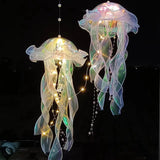 Xpoko Jellyfish Lamp, Portable Flower Lamp, Girl Room Atmosphere Decoration Lamp, Bedroom Night Lamp, Home Decoration