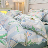 Xpoko Cartoon Dinosaur Bedding Set Bed Flat sheet Pillowcase Twin Full Queen Princess Style Bed Linen Kids Girls Duvet Cover No Filler