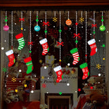 Christmas Window Stickers Merry Christmas Decorations for Home 2024 Christmas Wall Sticker Kids Room New Year Decoration 2025