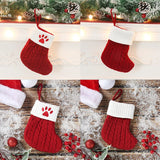 Xpoko Christmas Socks Knitting Red Paw Cute Merry Christmas Tree Decoration For Home Xmas Navidad Natal Gifts Happy New Year