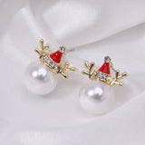 Xpoko Christmas Gifts Delicate Christmas Bowknot Bell Earrings for Women Sparkling Full Rhinestone Christmas Tree Dangle Earring Girls Holiday Jewelry