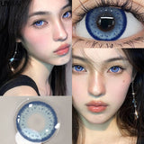 Xpoko Color Contact Lenses with Diopters Blue Graduated Colored Lenses Cosplay Color Lens Green Lenses Pink Lenses Anime Lenses