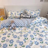 Xpoko Romantic Cherry Heart Duvet Cover Set Flat Sheet Pillowcases Fashion New Twin Full Floral Summer Spring Bedding Set