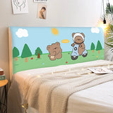 Cute Girl Stretch Dust Proof Furniture Bed Head Cover Polyester Print Cartoon Bedside Living Room Sofa Headboard Slipcover Cover