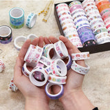 Xpoko back to school 60Pcs/Set Kawaii Washi Tape Set Masking Adhesive stickers Tapes Scrapbook Decorative Kawaii Stationery Stickers School Supplies