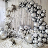 Xpoko 106PcsMetallic Sliver Balloon Confetti Different Sizes Garland Arch Kit.baby shower Graduation Birthday Wedding Party Decoration