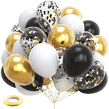 27/29/31pcs Black Gold White Balloons Metallic Rose Gold Confetti Latex Balloon Wedding Birthday Party Decorations Baby Shower