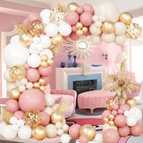 118Pcs Retro Dusty Pink Balloons Arch Kit Wedding Balloons Garland Decor Chrome Gold 1st Birthday Globos Baby Shower Party Decor