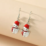 Xpoko Christmas Gifts Cute Christmas Snowman Earrings for Women Elegant Snowflake Christmas Tree Sock Bells Earrings New Year Party Jewelry Gift