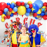 Carnival Circus Balloon Garland Kit Red Blue Yellow Rainbow Confetti Balloon Arch Star Foil Ballon Birthday Carnival Party Decor