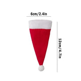 Xpoko Merry Christmas 2023 Christmas Tableware Bag Holder Christmas Hat Fork Knife Cutlery Bag Christmas Decorations for Home