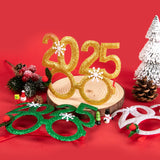 Xpoko 2025 New Year Glasses Happy New Year Party Photo booth Prop Christmas Ornaments kids Navidad Gifts New Year Eve Party Decoration