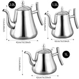 Xpoko Stainless Steel Teapot with Filter Hotel Restaurant Hotel Home Induction Cooker Long Mouth Large Capacity Teapot