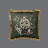 Xpoko Leopard Flora Pillows Orange Green Cushion Case Retro Decorative Pillow Cover For Sofa Chair Living Room Home Decorations