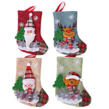 Xpoko Santa Socks Tartan Cloth Dolls Linen Stocking Christmas Tree Pendant Xmas Ornaments Gift Bag Merry Christmas Decor For Home 2025