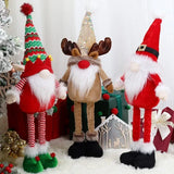 Xpoko Christmas Telescopic Faceless Doll Funny Santa Claus Elk Desktop Ornament Xmas Gift Merry Christmas Decor Happy New Year 2025