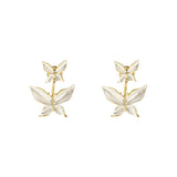 Xpoko Lizakosht White Flower Butterfly Earrings for Women Spring Summer Jewelry Wholesale