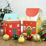 Xpoko 5 Christmas Candy Box House Shape Gift Boxes Merry Christmas Decorations 2023 New Year Birthday Party Packaging Bags Kids Favors