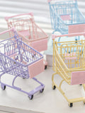 Xpoko Creative Mini Shopping Cart, Metal Flower Basket, Flower Art Packaging, Decorative Supplies, DIY Decorations for Flower Shops