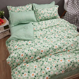 Xpoko Ins Retro Flower Bedding Set Flat Bed Sheet Pillowcase Twin Full Queen Size Bed Linen Women Girls Caramel Floral Duvet Cover Set