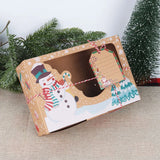 Xpoko Christmas Candy Cookies Boxes Kraft Paper Gift Box Food Bakery Treat Boxes with Clear Window Navidad decor Xmas Gift Bag Noel