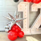 Red Black Balloon Arch Garland Kit Sliver Balloons Explosion Star Foil Ballons Baby Shower Birthday Graduation Party Decorations