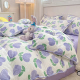 Xpoko Cartoon Dinosaur Bedding Set Bed Flat sheet Pillowcase Twin Full Queen Princess Style Bed Linen Kids Girls Duvet Cover No Filler