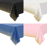 Plastic Rectangle Tablecloths Black Gold Dot Disposable Tablecloth Wedding Bridal Shower Party Table Covers Decorations Birthday