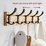 Xpoko Creativity Adjustable Bamboo Coat Racks Wall Hanger Clothes Hook Living Bedroom Home Entrance Clothing Hat Stand Garment Rack