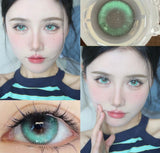 Xpoko Color Contact Lenses with Diopters Blue Graduated Colored Lenses Cosplay Color Lens Green Lenses Pink Lenses Anime Lenses