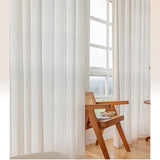 Xpoko Thick Dense Soft Tulle Silk Like Cream White Sheer Curtains for Living Room Bedroom Window Voiles S Folds Waves Kitchen Drapes