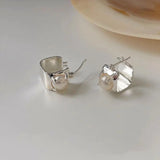 Xpoko Lizakosht Fashion Square Imitation Pearl Earrings for Women Handmade Geometric Jewelry Gift