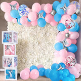 Xpoko 105Pcs Gender Reveal Balloons Arch Kit Baby Shower Decor Pink Blue Balloons Garland Decor Boy Girl 1st Birthday Party Decoration